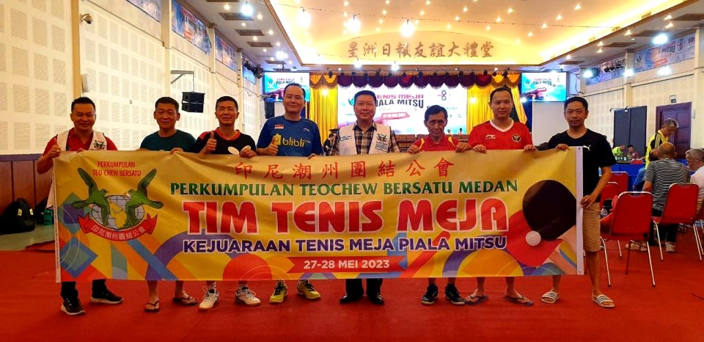 Anggota Perkumpulan Teochew Medan ‘Unjuk Gigi’ di Turnamen Tenis Meja Piala MITSU